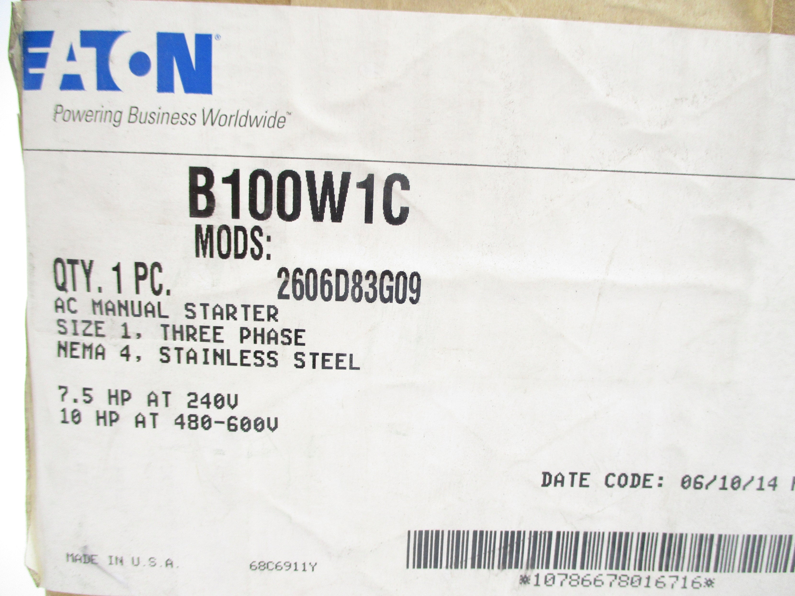 EATON B100W1C NSFS