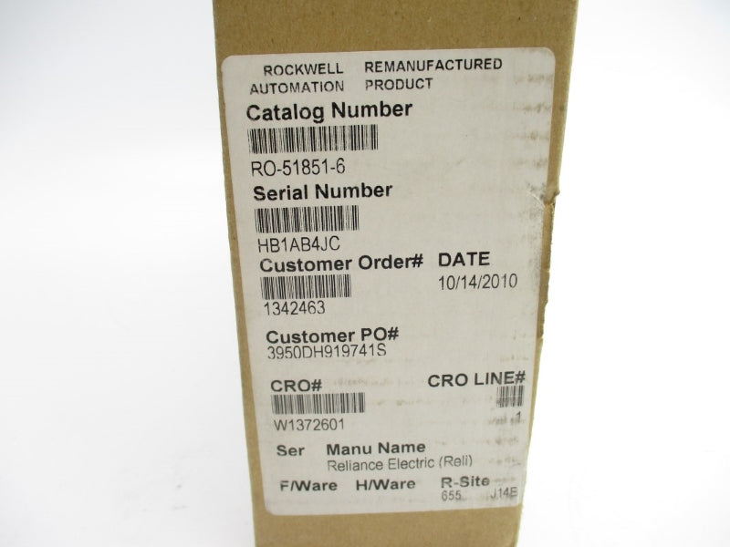 RELIANCE ELECTRIC O-51851-6 REMAN