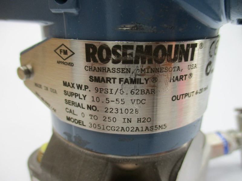 ROSEMOUNT 3051CG2A02A1AS5M5 10.5-55VDC 9PSI NSMP