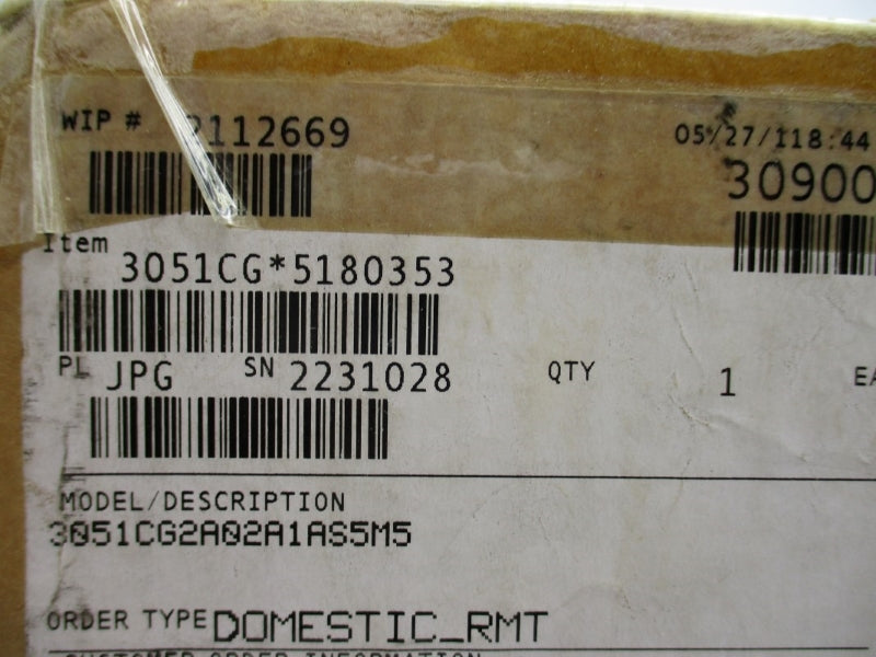 ROSEMOUNT 3051CG2A02A1AS5M5 10.5-55VDC 9PSI NSMP