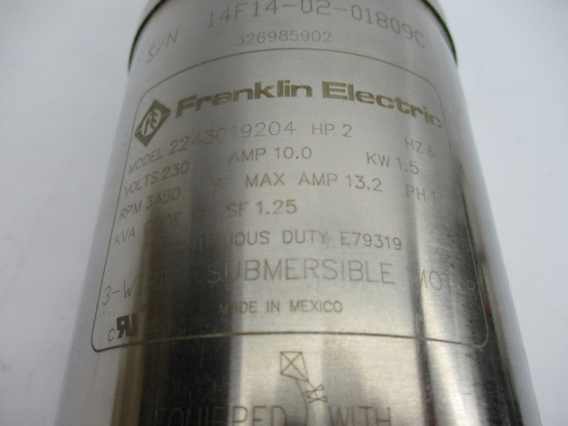 FRANKLIN ELECTRIC 2243019204 230V 10.0A NSMP