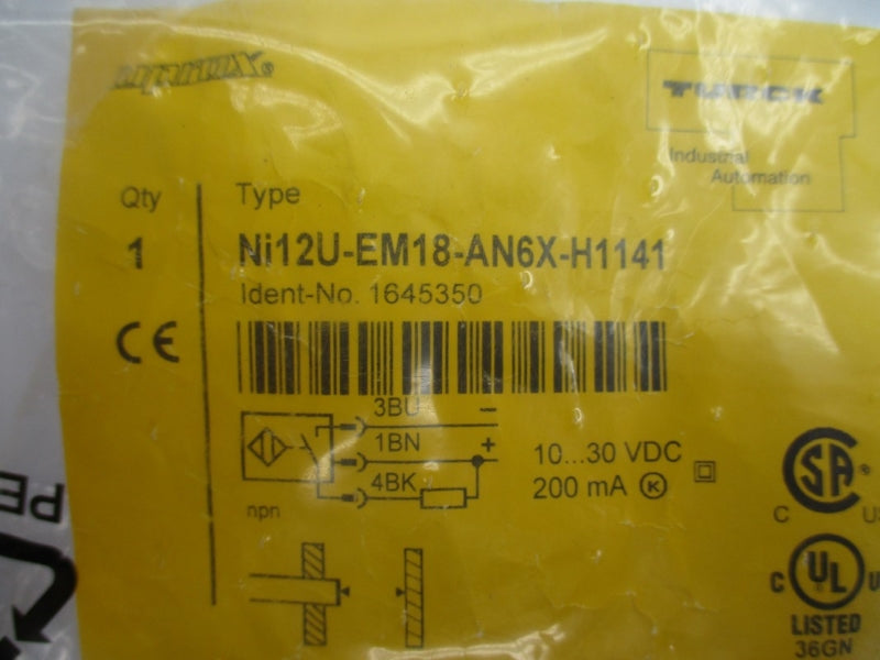 TURCK NI12U-EM18-AN6X-H1141 1645350 10-30VDC NSMP