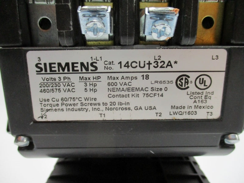 SIEMENS 14CUC32AD 208V 18A NUPI