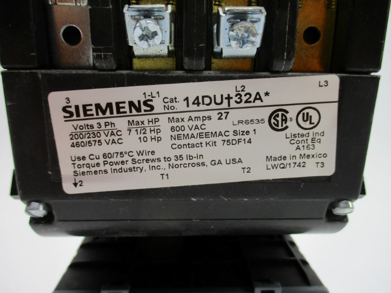 SIEMENS 14DUC32AF 120V 27A NUPI