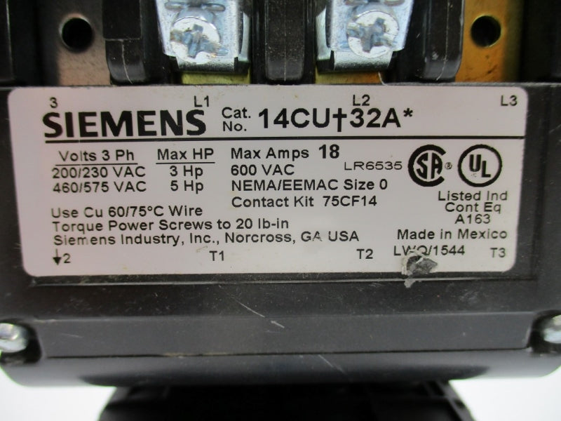 SIEMENS 14CUC32AF 120V 18A NUPI