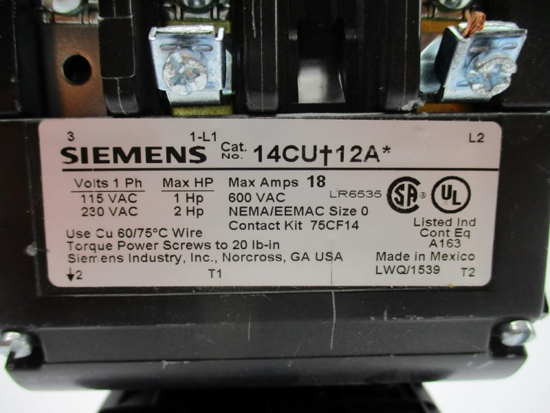 SIEMENS 14CUD12AA 240V 18A NUPI