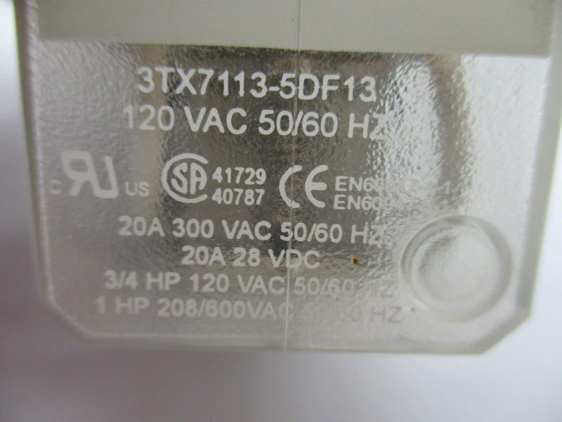 SIEMENS 3TX7113-5DF13 120VAC 20A UNMP