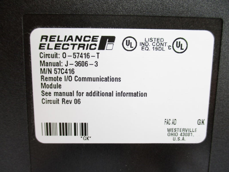 RELIANCE ELECTRIC 57C416 O-57416-T NUPI