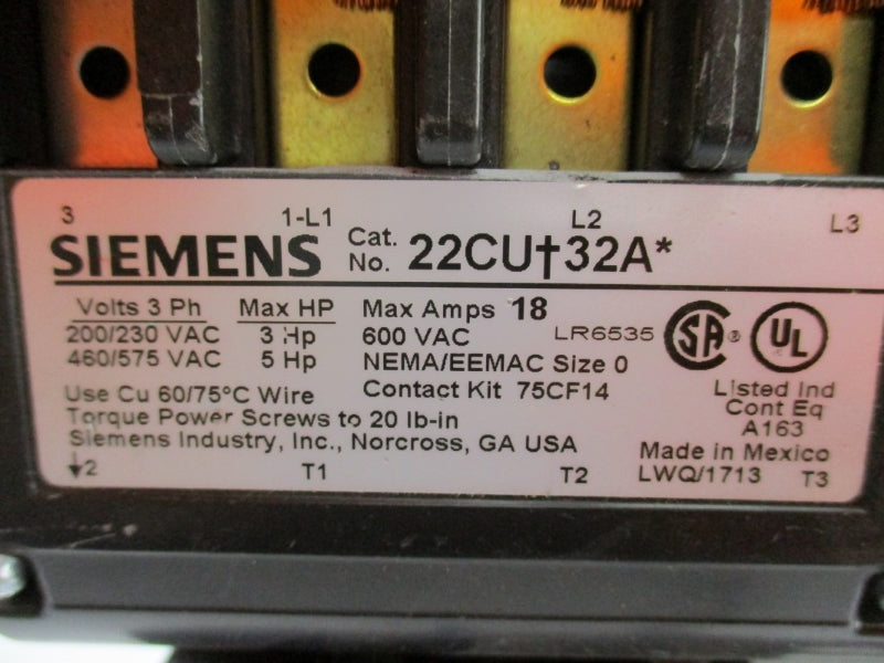 SIEMENS 22CUC32AA 240V 18A NUPI
