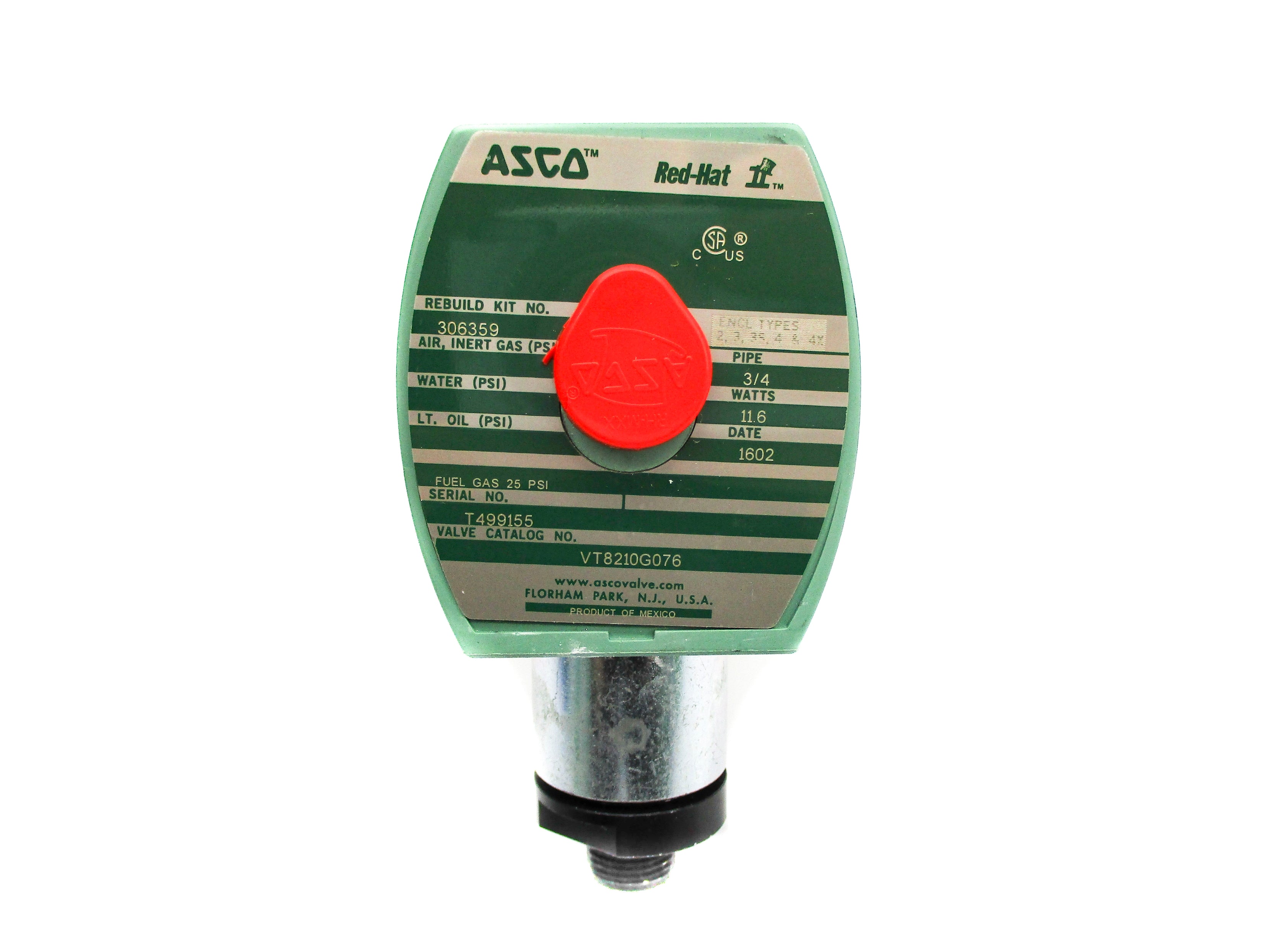 ASCO VT8210G076 25PSI 24/DC NSMP