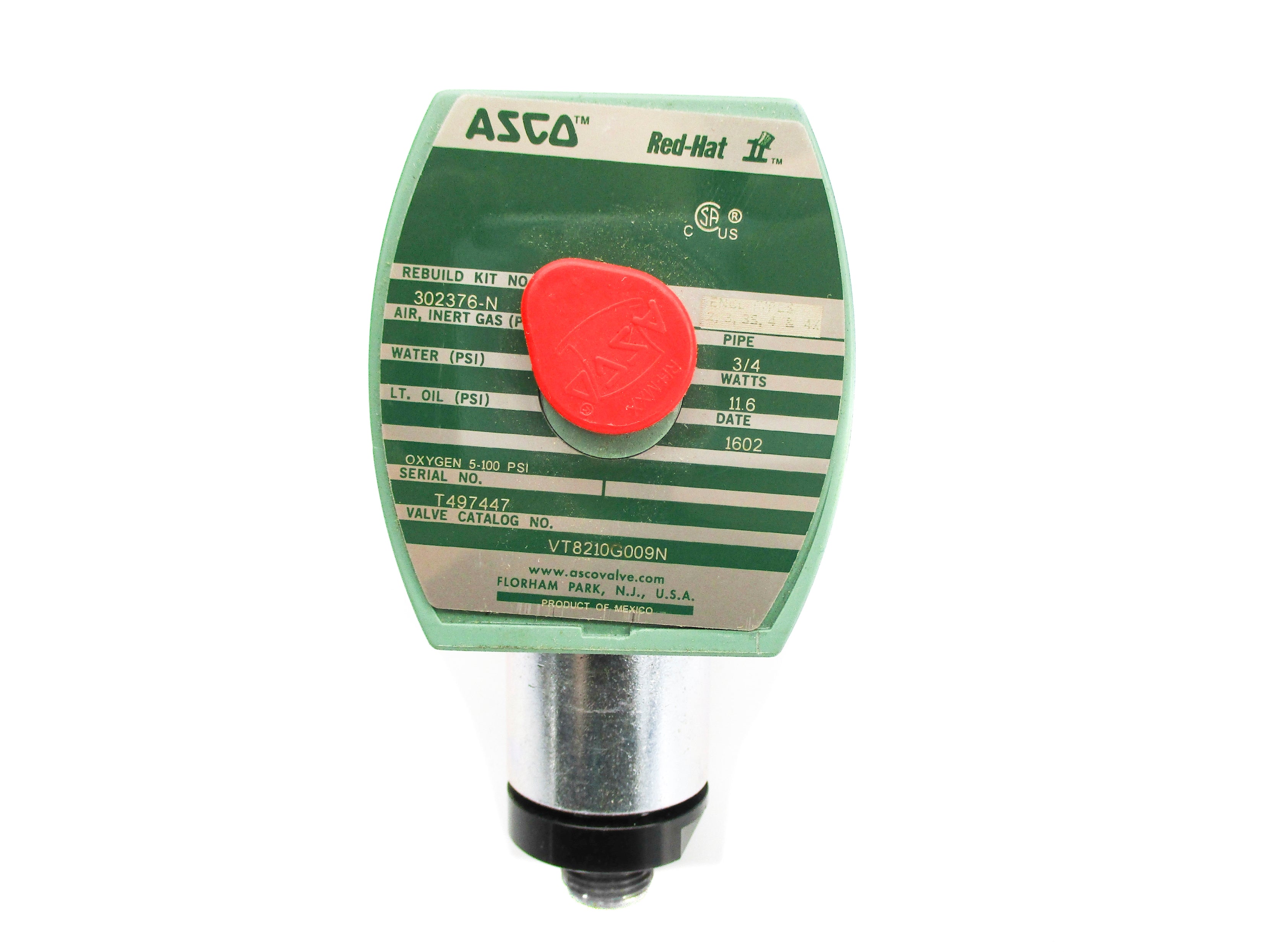 ASCO VT8210G009N 5-100PSI 24/DC NSNP