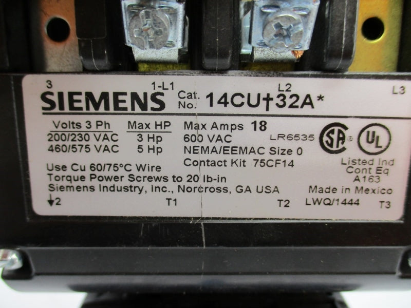 SIEMENS 14CUA32AA 240V 18A NUPI