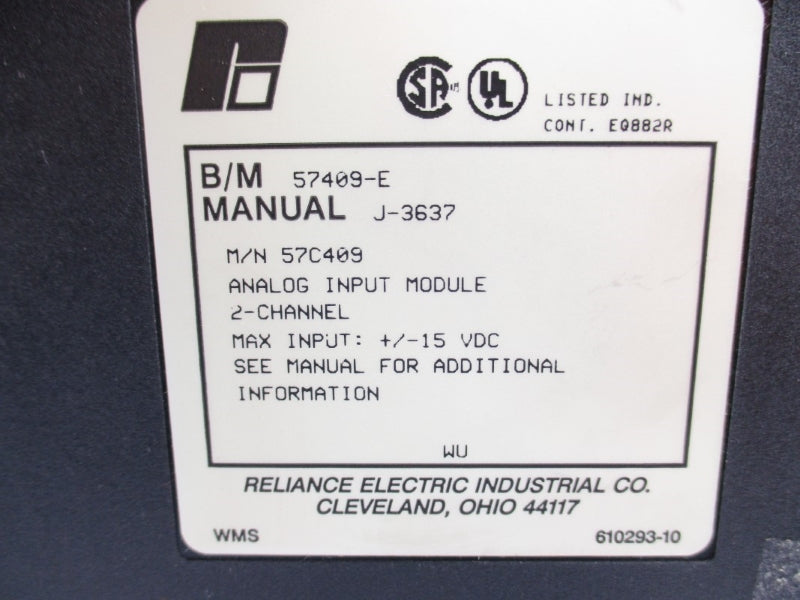 RELIANCE ELECTRIC 57C409 57409-E 15VDC NUPI