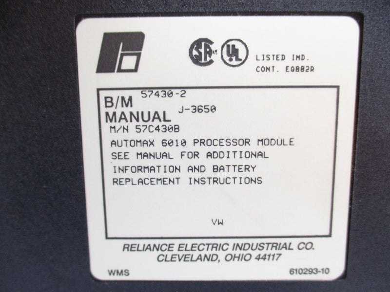 RELIANCE ELECTRIC 57C430B 57430-2 UNMP