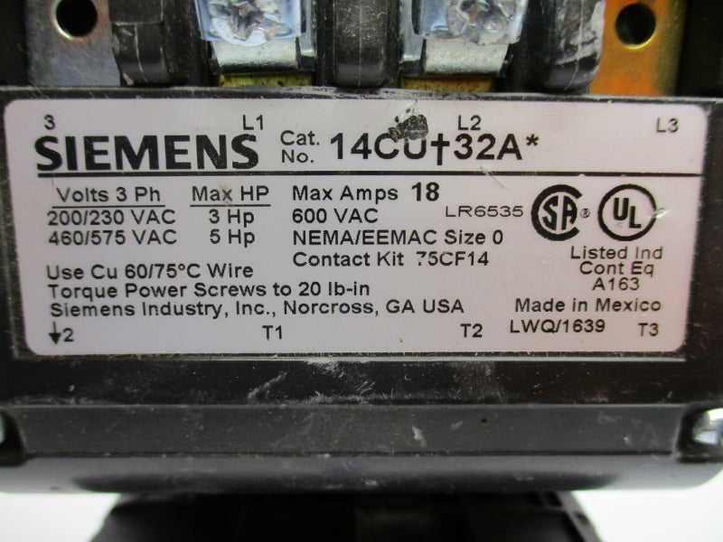 SIEMENS 14CUC32AJ 24V 18A NUPI