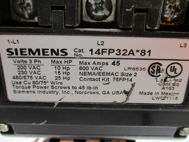 SIEMENS 14FP32AA81 240V 45A NUPI