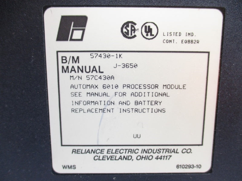 RELIANCE ELECTRIC 57C430A 57430-1K NUPI