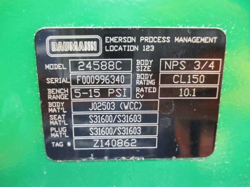 BAUMANN 24588C DVC6200F 5-15PSI NSNP