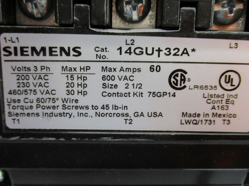 SIEMENS 14GUG32AD 208V 60A NUPI