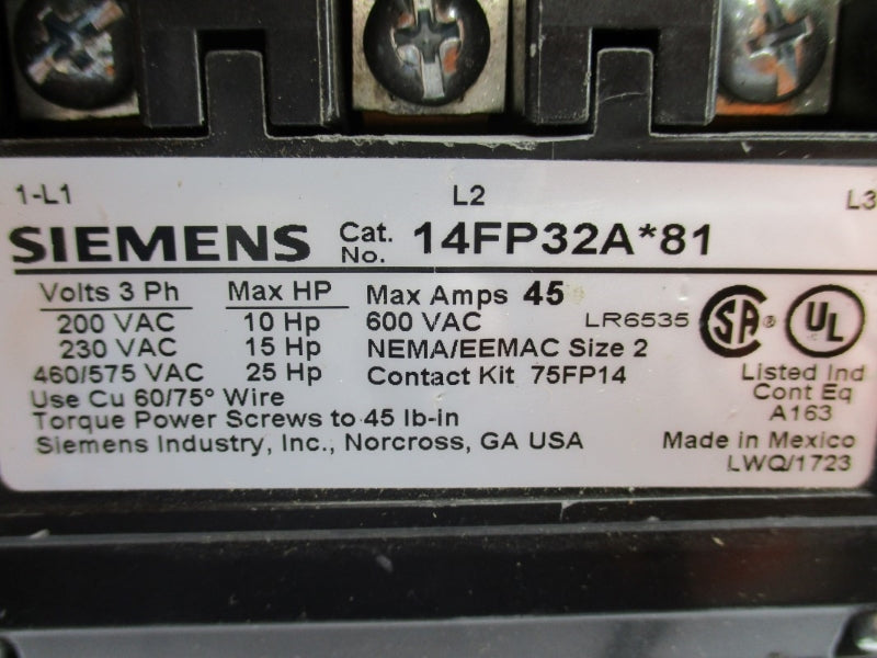 SIEMENS 14FP32AG81 240V 45A NUPI