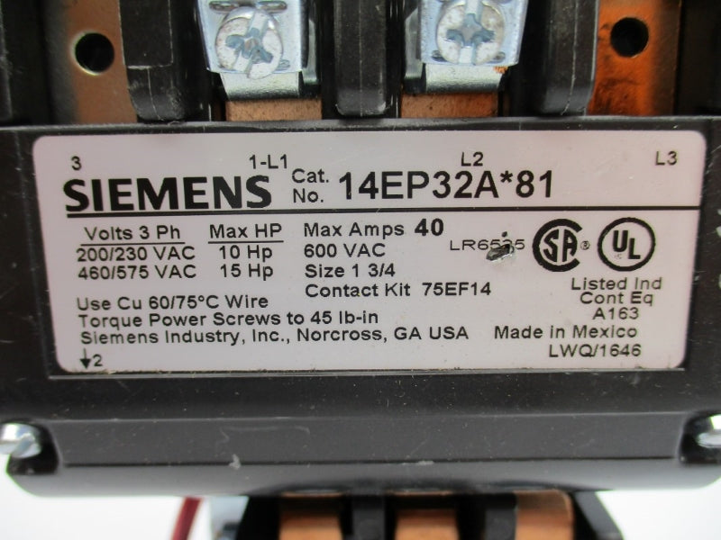 SIEMENS 14EP32AH81 480V 40A NUPI