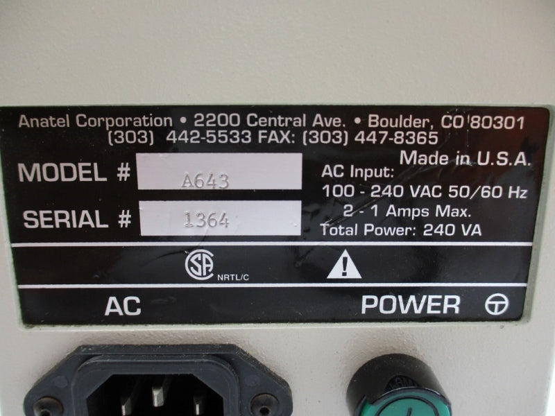 ANATEL A643 FG1002701 100-240VAC 2-1A UNMP