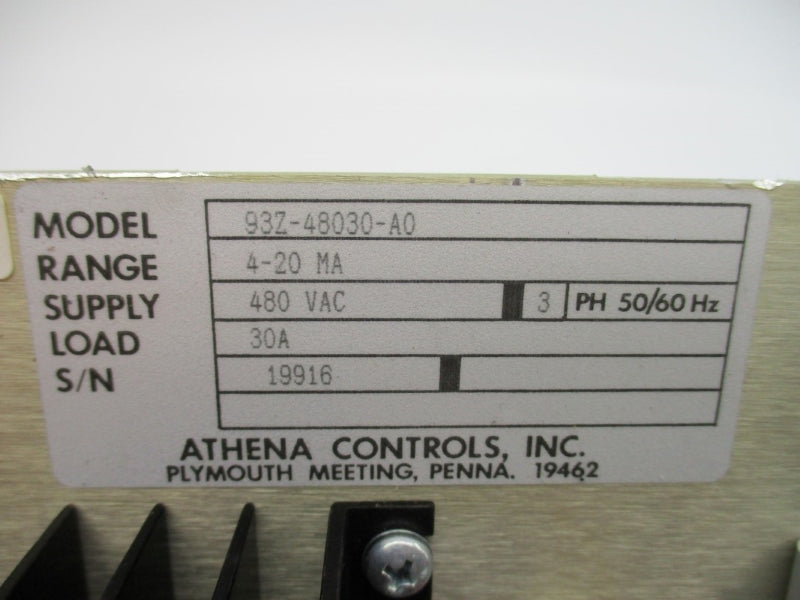ATHENA CONTROLS 93Z-48030-A0 480VAC 30A NSNP