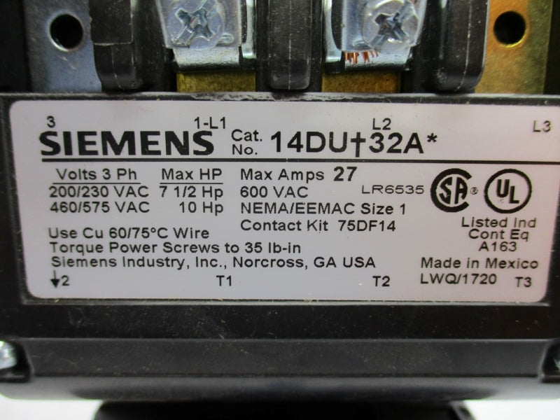 SIEMENS 14DUC32AA 240V 27A NUPI