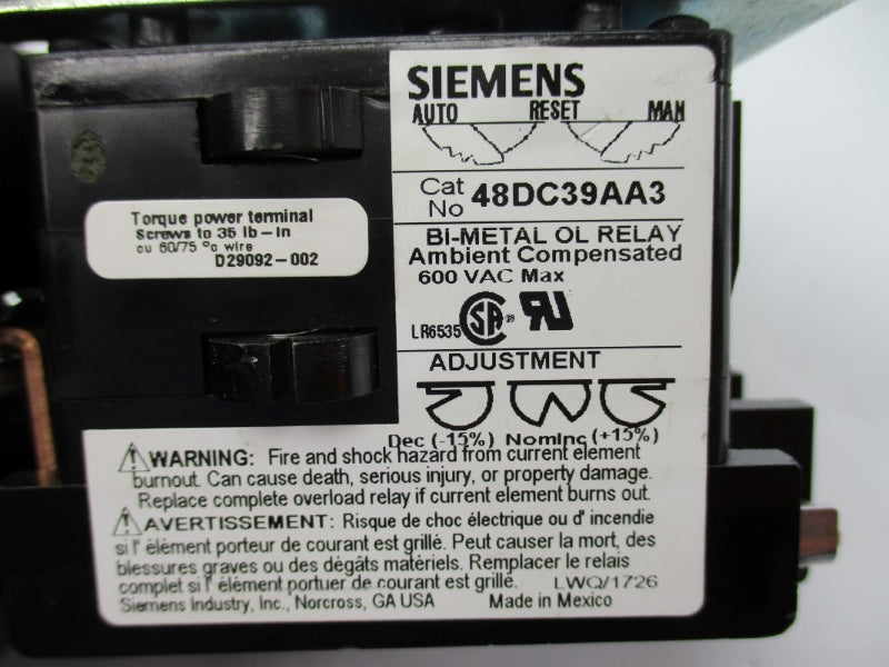 SIEMENS 14CUC32AH 480V 18A NUPI