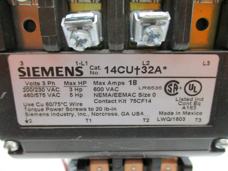 SIEMENS 14CUC32AH 480V 18A NUPI