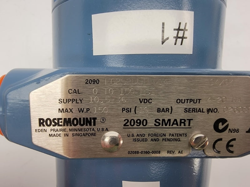 ROSEMOUNT 2090FG2S2DF1E5Q4 10.5-36VDC 150PSI NSMP