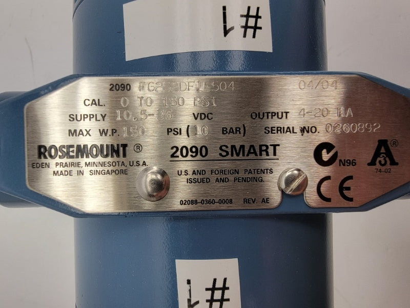 ROSEMOUNT 2090FG2S2DF1E5Q4 10.5-36VDC 150PSI NSMP