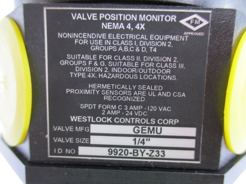 GEMU 2100345 652020T9441521-025-94-1537-99 120VAC 3A 1/4" NSMP