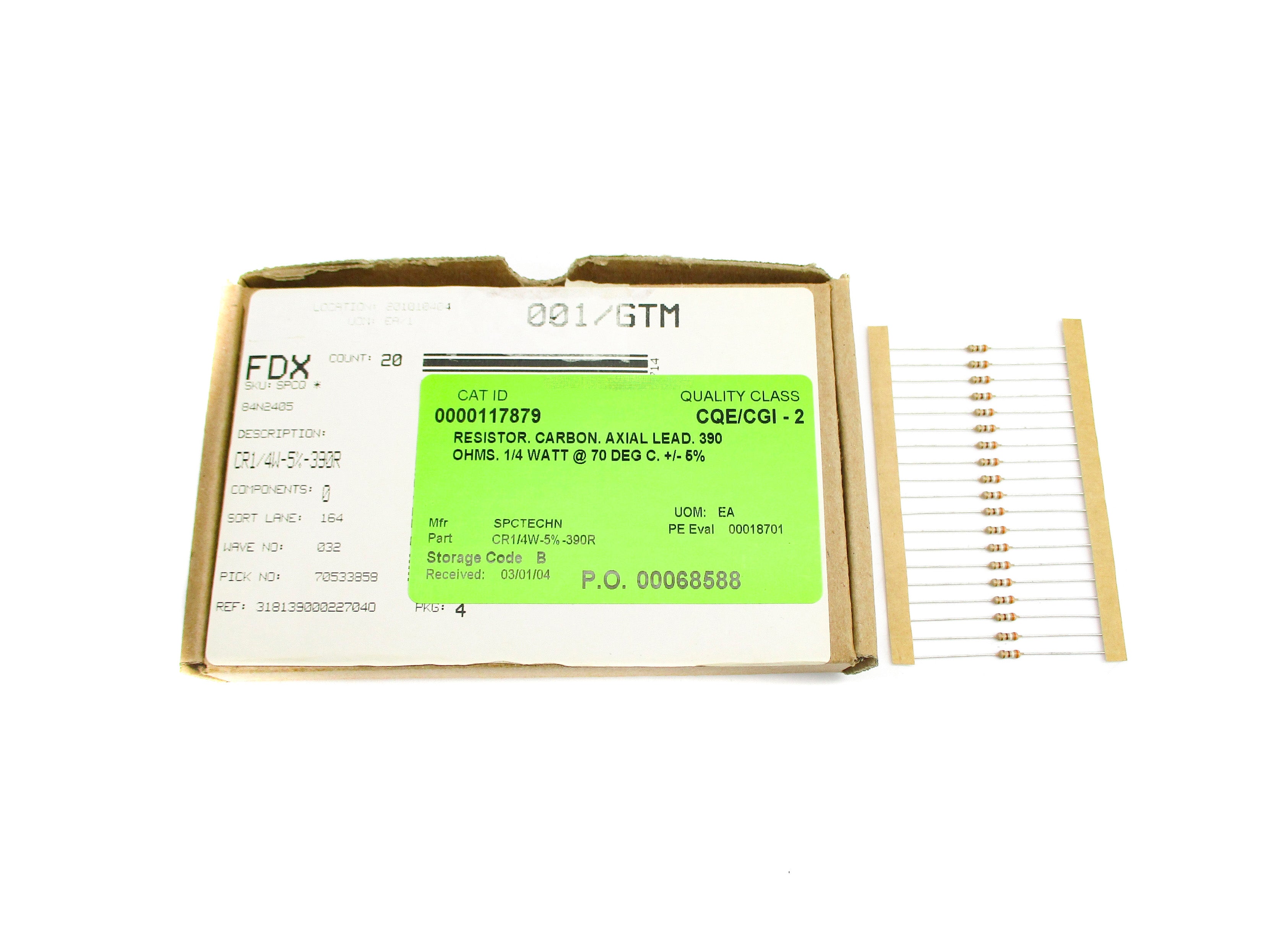 SPCTECHN CR1/4W-5%-390R (PKG OF 19) NSMP