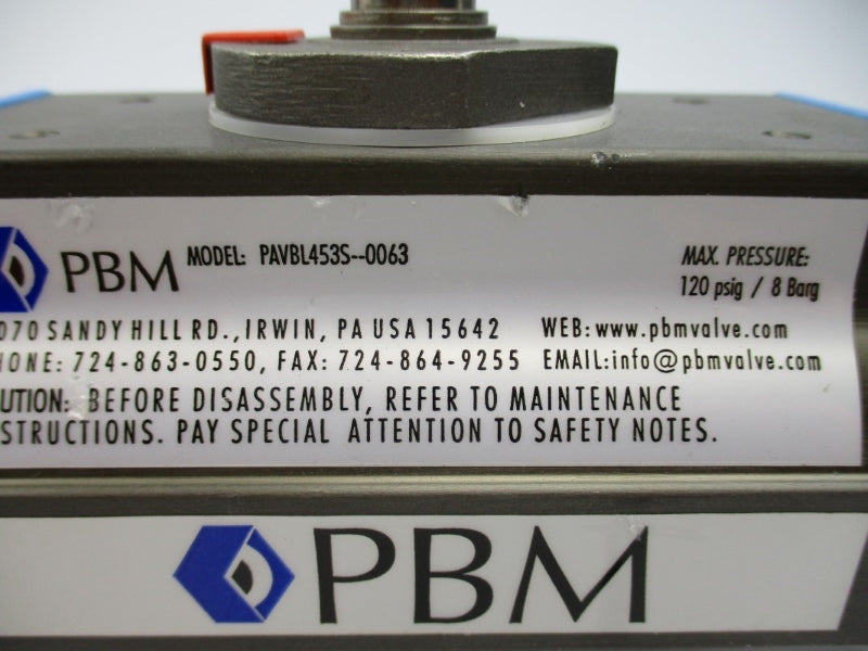PBM PAVBL453S-0063 DCHLD5FXZ18-34F 120PSI 3/4" NSNP