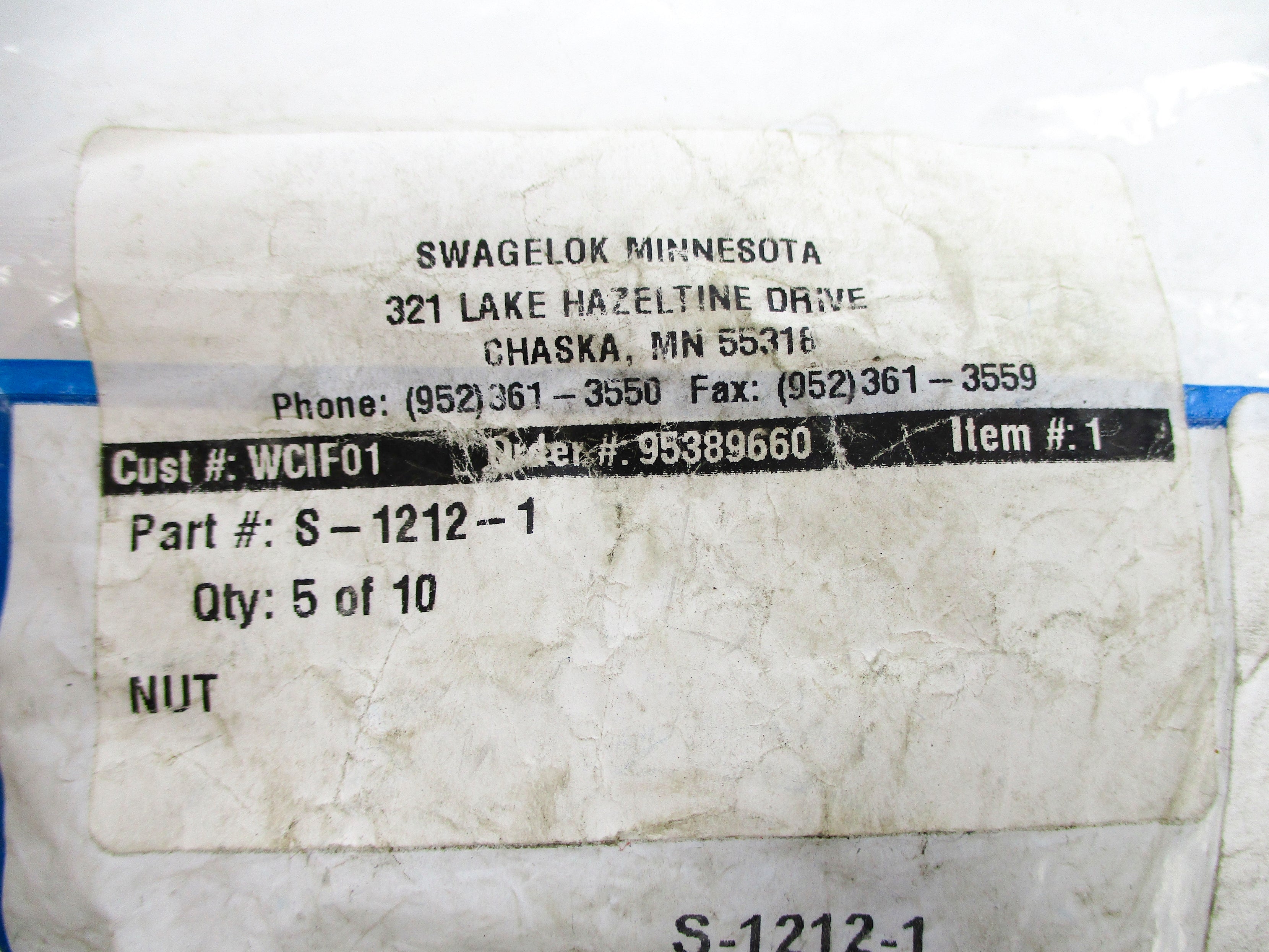 SWAGELOK S-1212-1 (PKG OF 5) NSMP