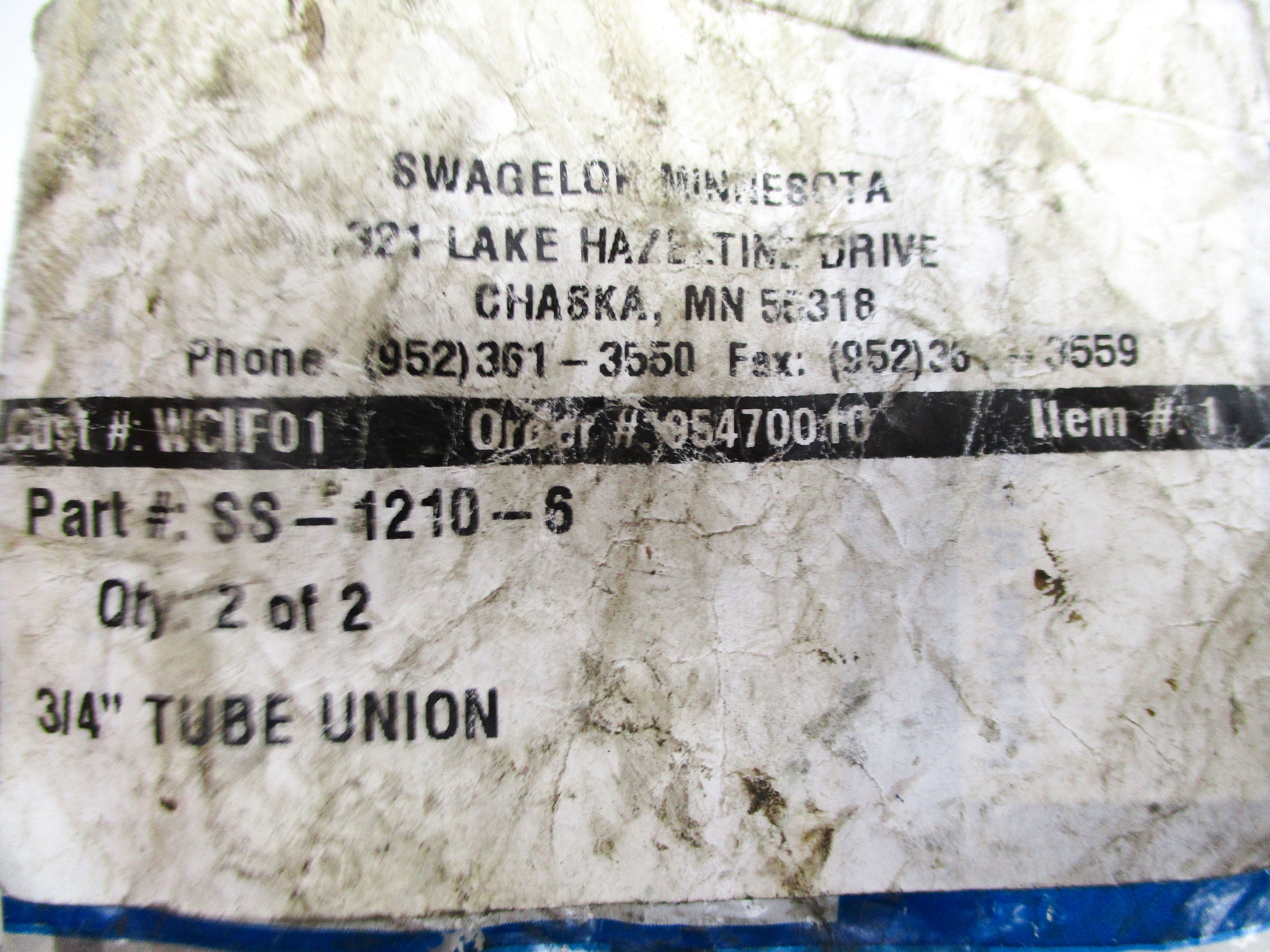 SWAGELOK SS-1210-6 (PKG OF 2) NSMP