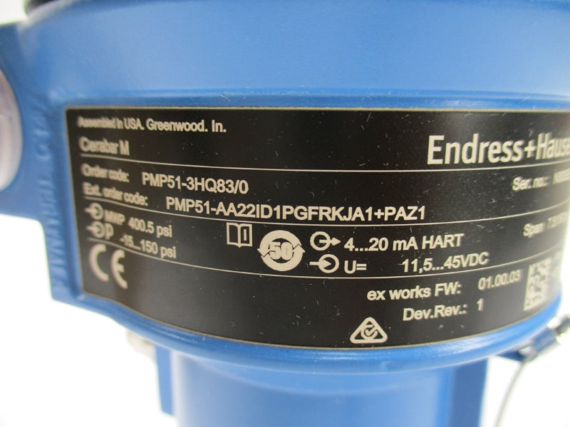 ENDRESS+HAUSER PMP51-3HQ83/0 71086209 11.5-45VDC -15-150PSI NSMP