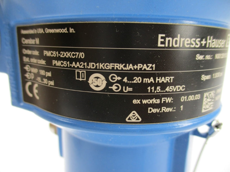 ENDRESS+HAUSER PMC51-2XKC7/0 71086208 11.5-45VDC -15-30PSI NSMP