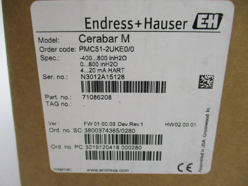 ENDRESS+HAUSER PMC51-2UKE0/0 71086208 11.5-45VDC NSMP