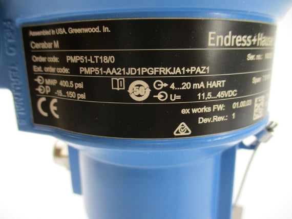ENDRESS+HAUSER PMP51-LT18/0 71086209 11.5-45VDC -15-150PSI NSMP