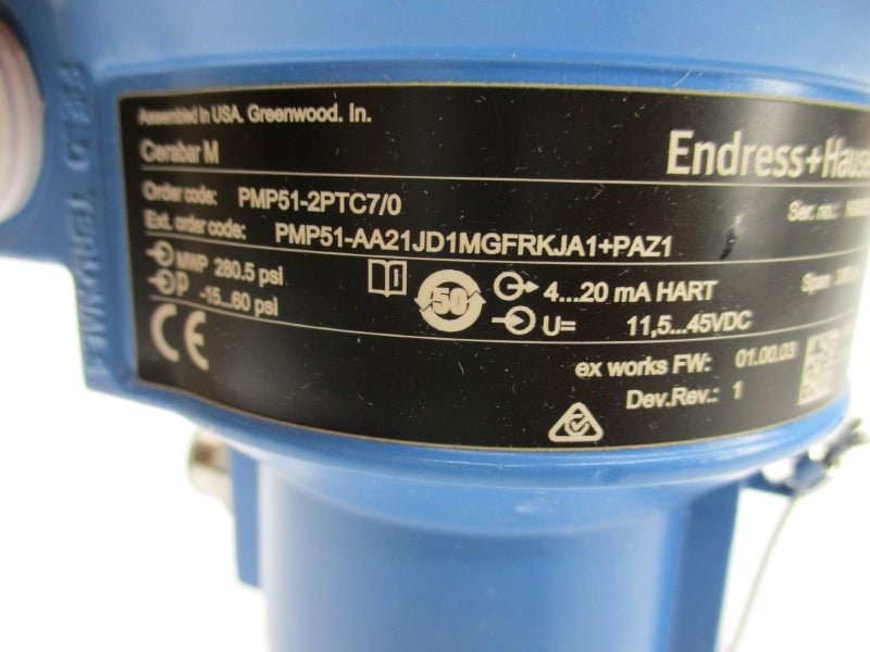 ENDRESS+HAUSER PMP51-2PTC7/0 71086209 11.5-45VDC -15-60PSI NSMP