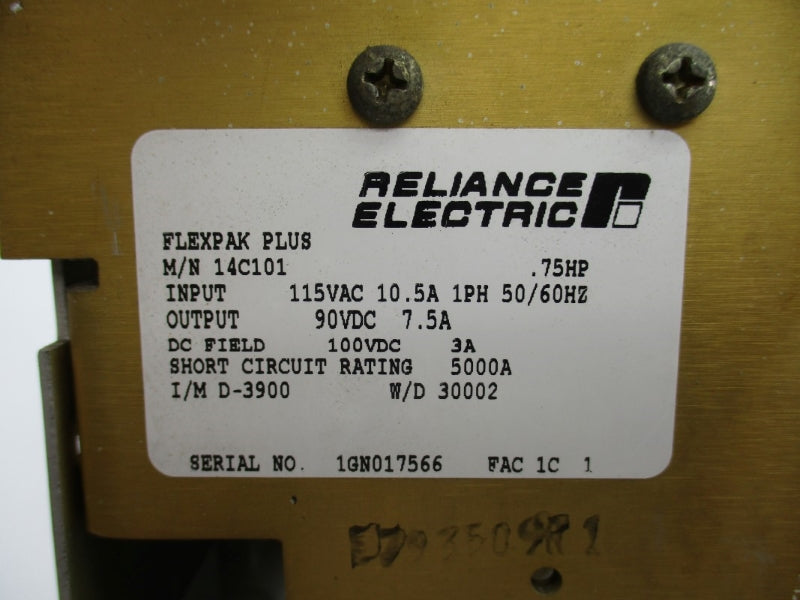 RELIANCE ELECTRIC 14C101U 115VAC 10.5A UNMP