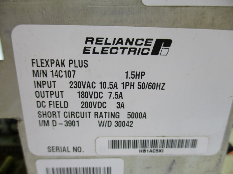 RELIANCE ELECTRIC 14C107 230VAC 10.5A UNMP