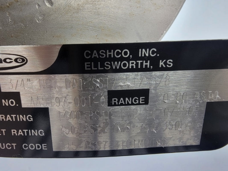 CASHCO DA1SST/SST/SS/8 D15-ASS7-81C1M000D 1440PSI 3/4" NSNP