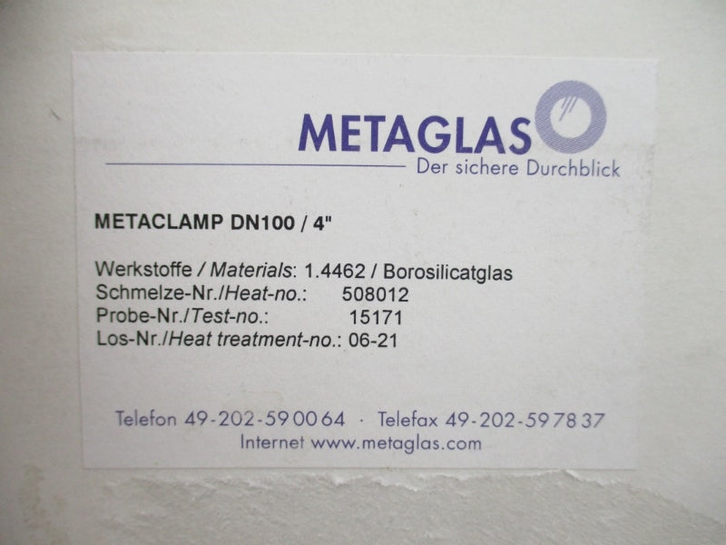 METAGLAS 1.4462 DN100 4" NSMP