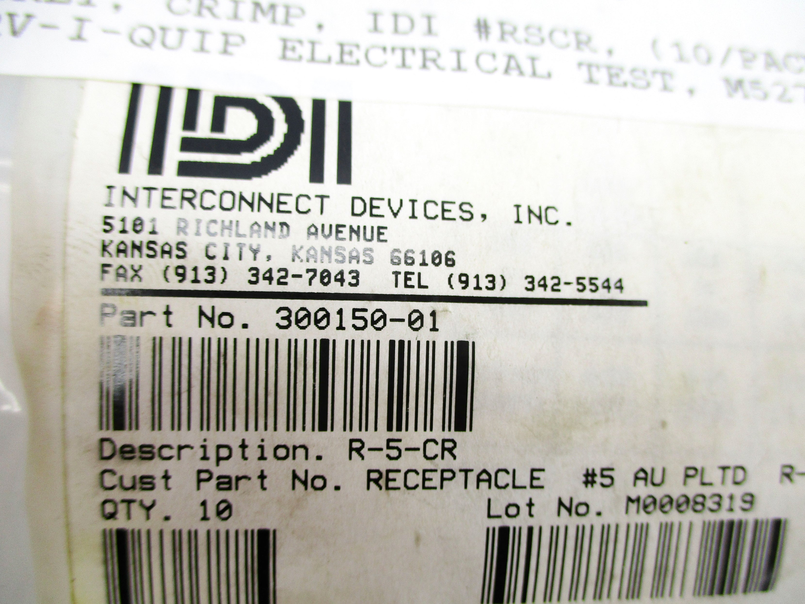 INTERCONNECT DEVICES R-5-CR 300150-01 (PKG OF 10) NSMP