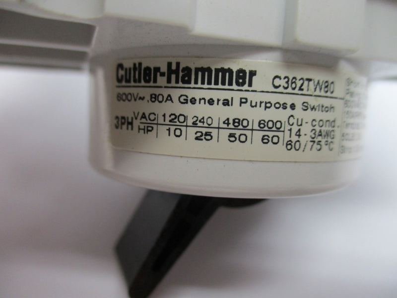 CUTLER HAMMER C362TW80 600V 80A NSNP