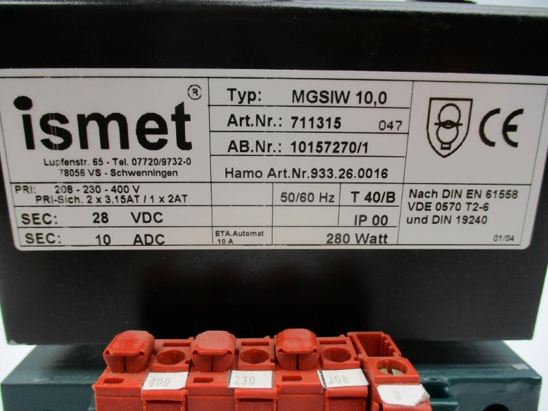 ISMET MGSIW10,0 711315 400V 10A NSNP