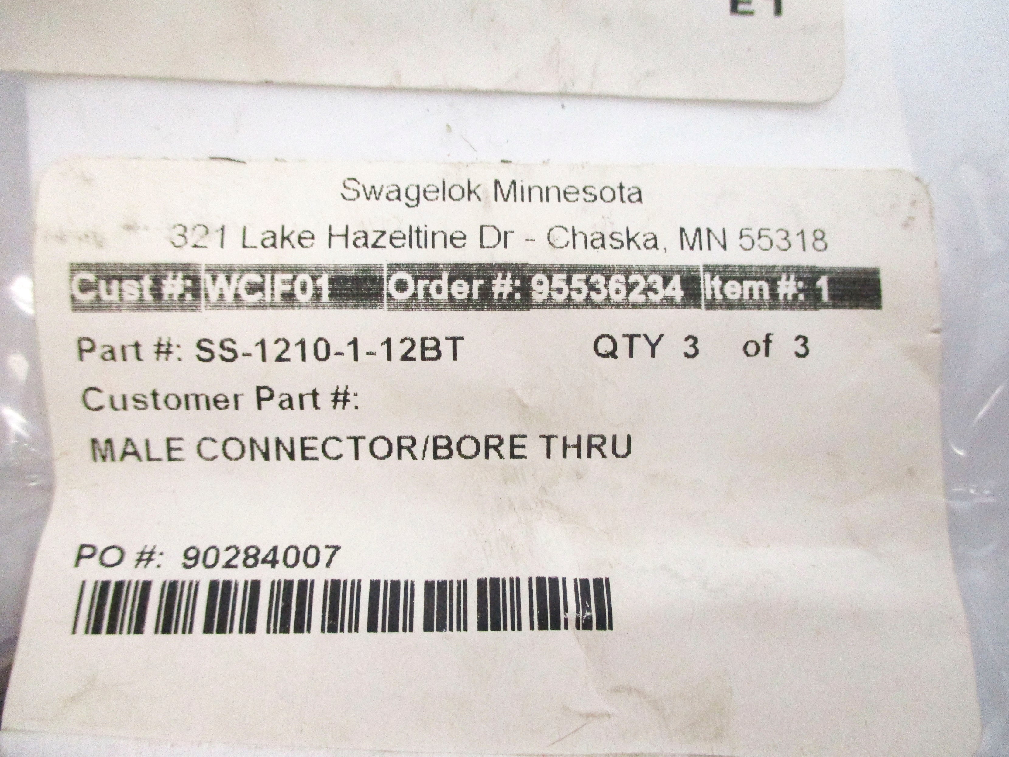 SWAGELOK SS-1210-1-12BT (PKG OF 3) NSMP